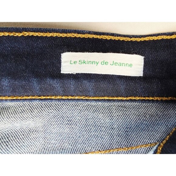 Frame 29X31 Womens Le Skinny De Jeanne Augusta Blue Denim Embroidered Logo Jeans - Picture 5 of 14